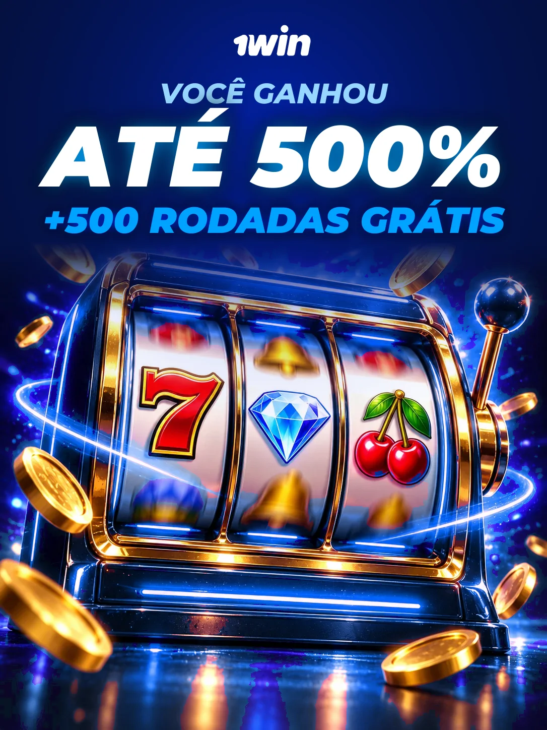 Você ganhou: até 500% de bônus + 500 rodadas grátis. Termos se aplicam.